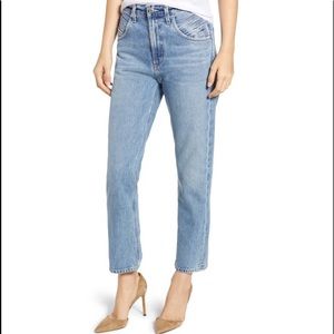 Agolde Palmer Straight Leg Crop Light Wash High Rise Jeans 32